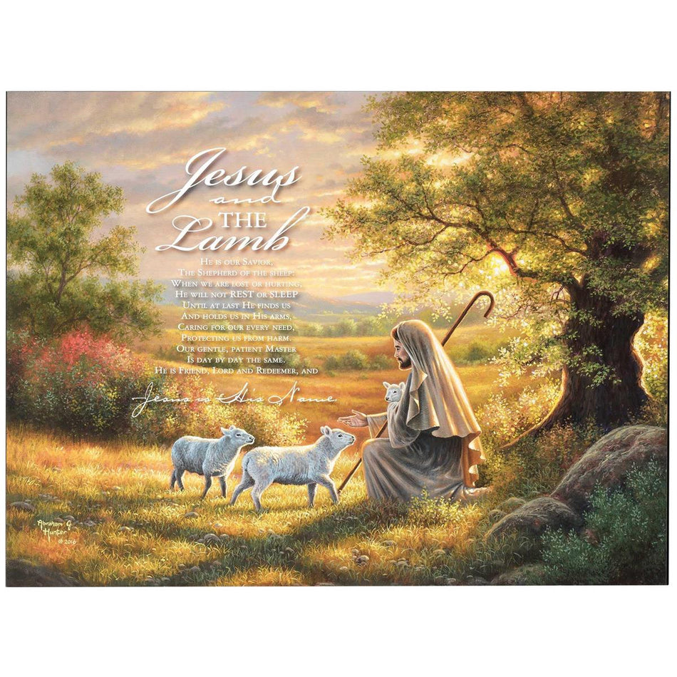 Wall Plaque Jesus And Lamb 24x18 MDF by Dicksons, product view 2