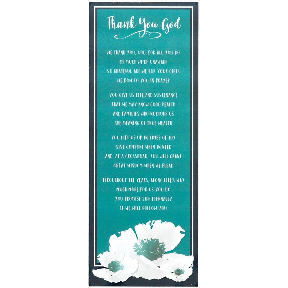 Plaque Wall Thank You God MDF 4X10 by Dicksons