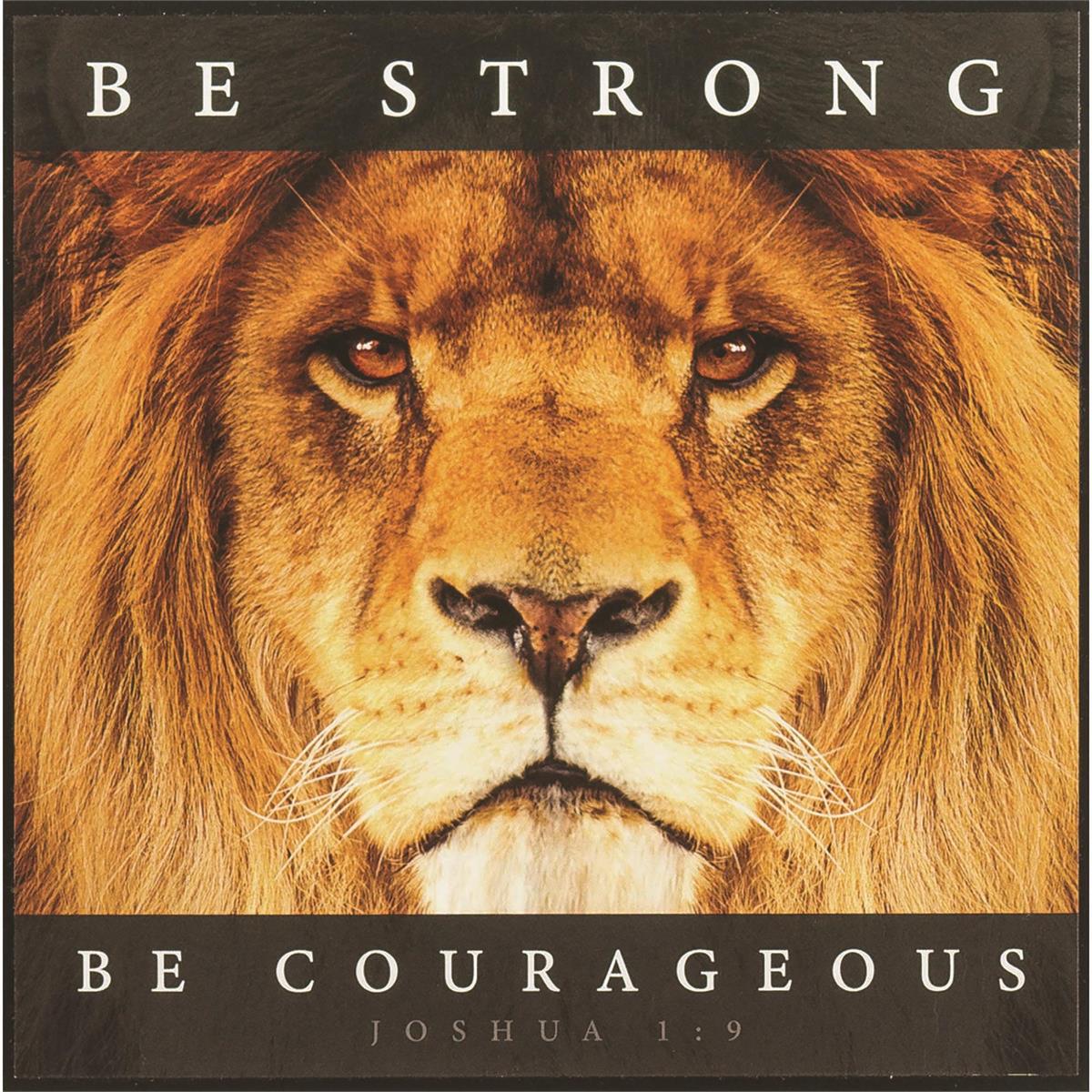 Be Strong Courageous Golden Lion 6 x 6 MDF Wall Art Sign Plaque by Dicksons, product view 2