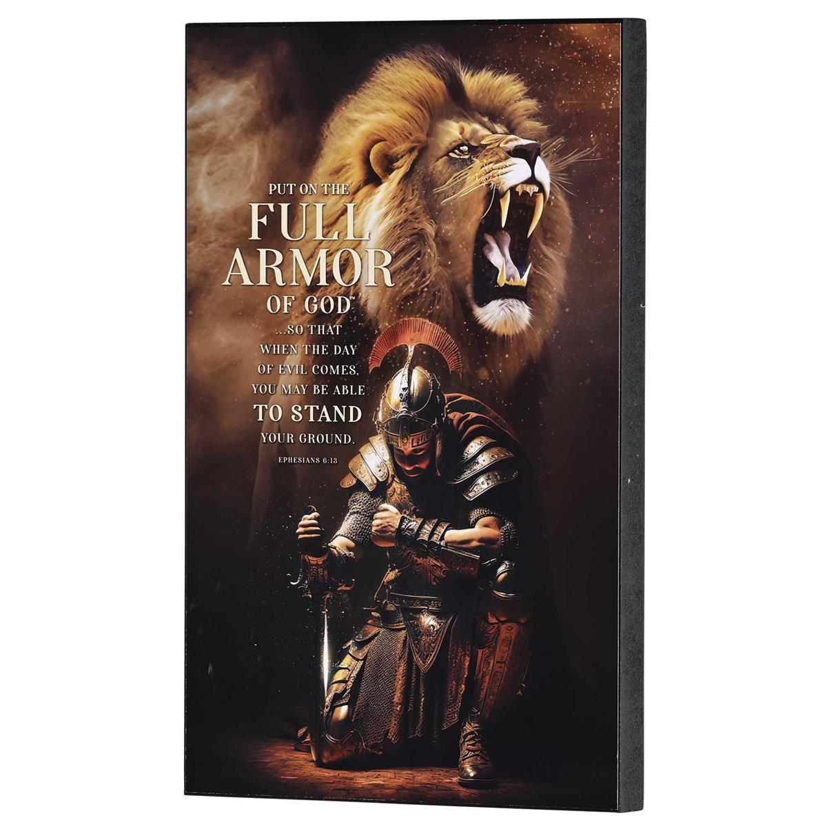 The Full Armor Of God Ephesians 6:13 Golden Brown and Black MDF Decorative Wall by Dicksons