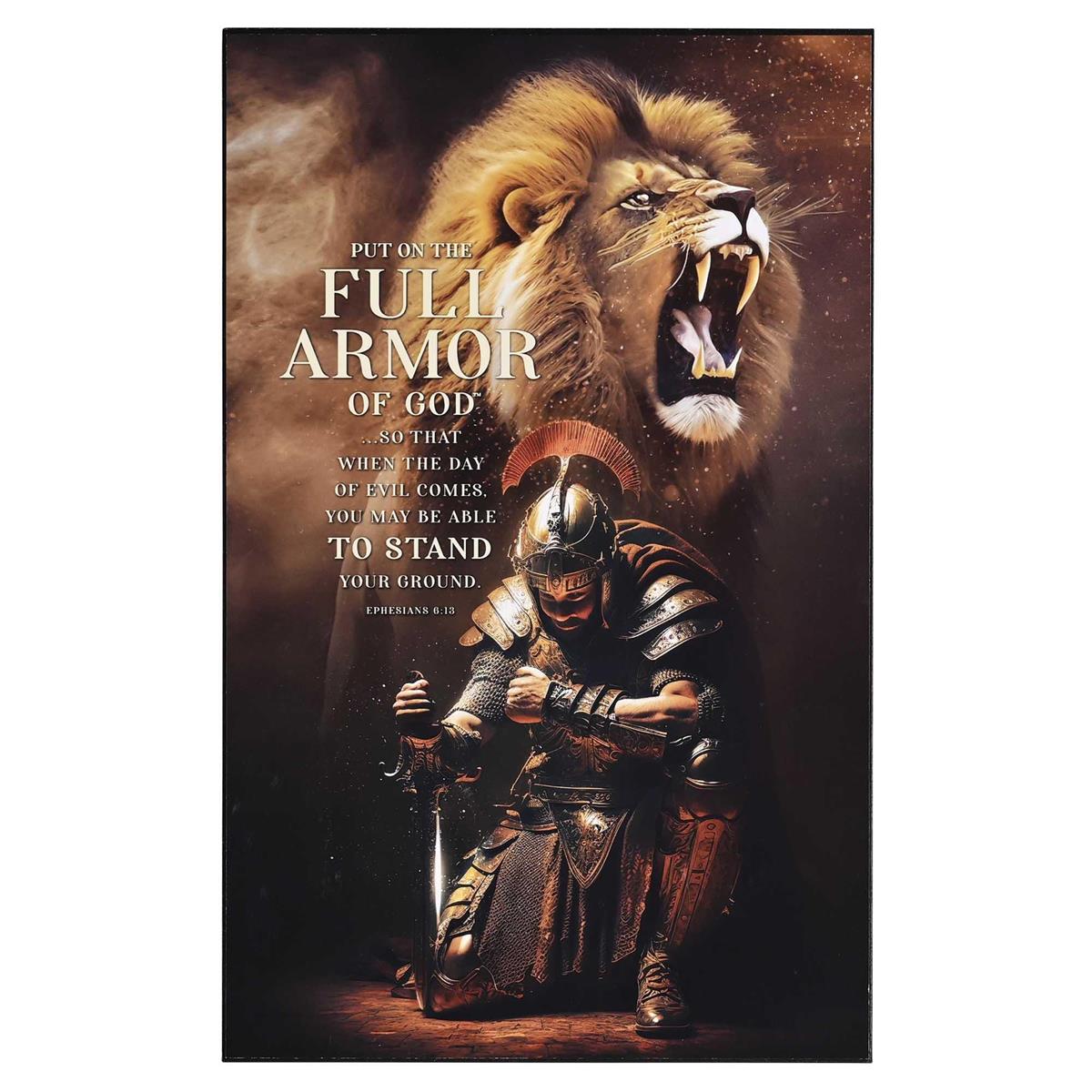 The Full Armor Of God Ephesians 6:13 Golden Brown and Black MDF Decorative Wall by Dicksons, product view 2
