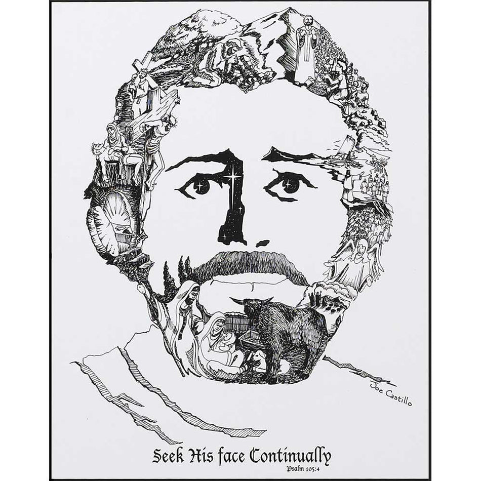 Seek His Face Continually Artistic Christ Pale Blue 8 x 10 Wood Wall Sign Plaque by Dicksons
