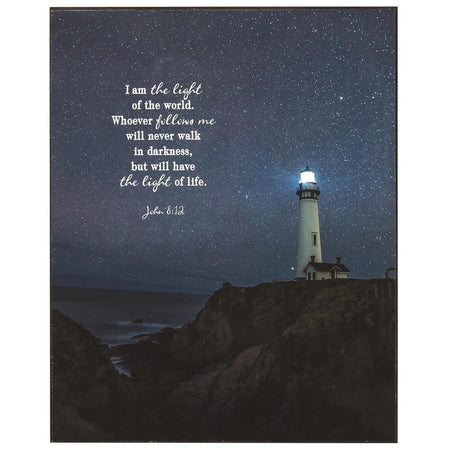 Light Of The World White Lighthouse 10 x 8 MDF Decorative Wall and Tabletop by Dicksons