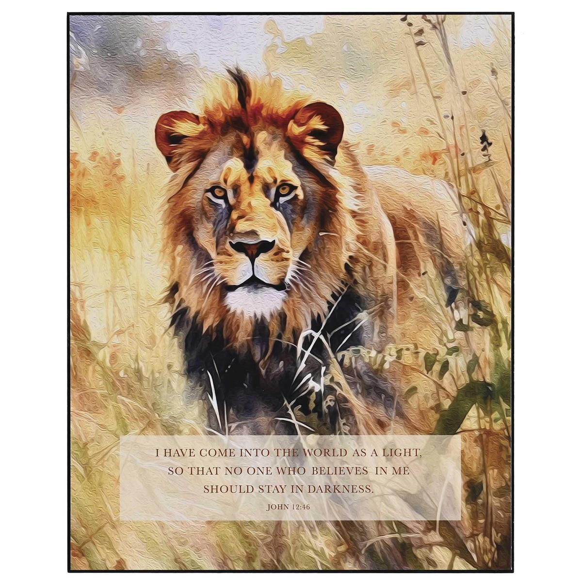 Inspirational Christian Wall Art Plaque 7.75 x 9.75 Inch MDF Lion Come by Dicksons, product view 2