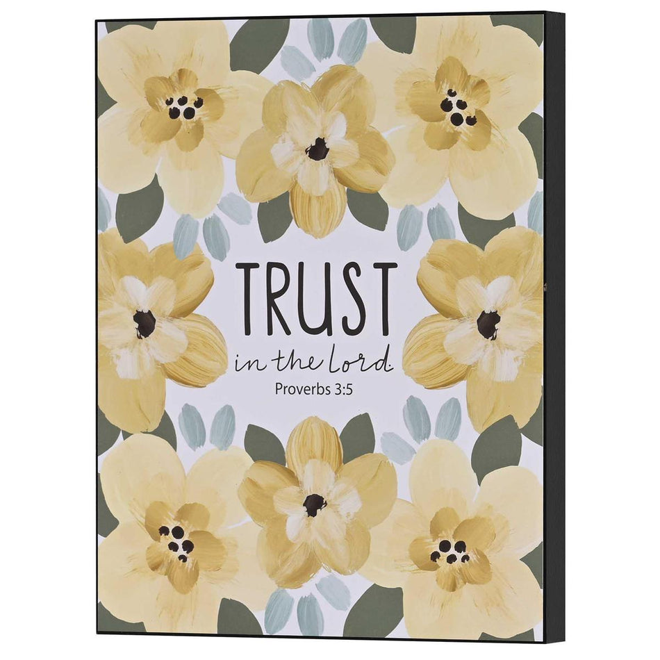 Inspirational Christian Wall Art Plaque 7.75 x 9.75 Inch MDF Floral Trust by Dicksons