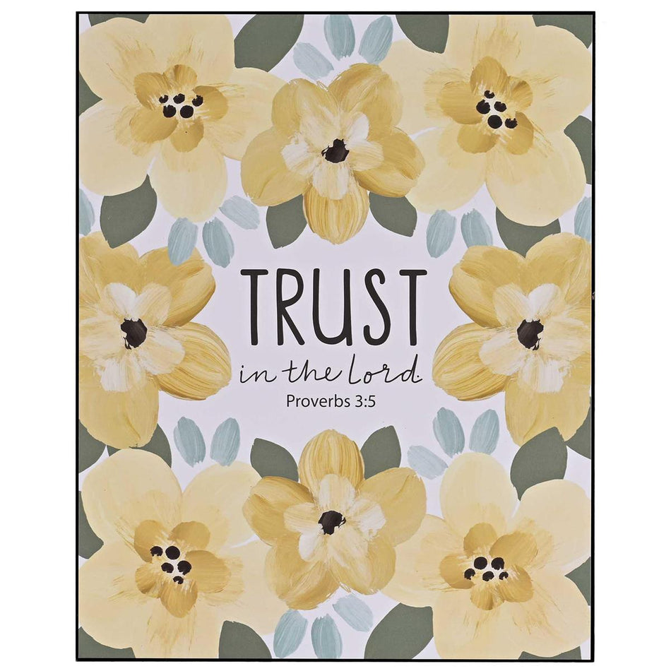 Inspirational Christian Wall Art Plaque 7.75 x 9.75 Inch MDF Floral Trust by Dicksons, product view 2