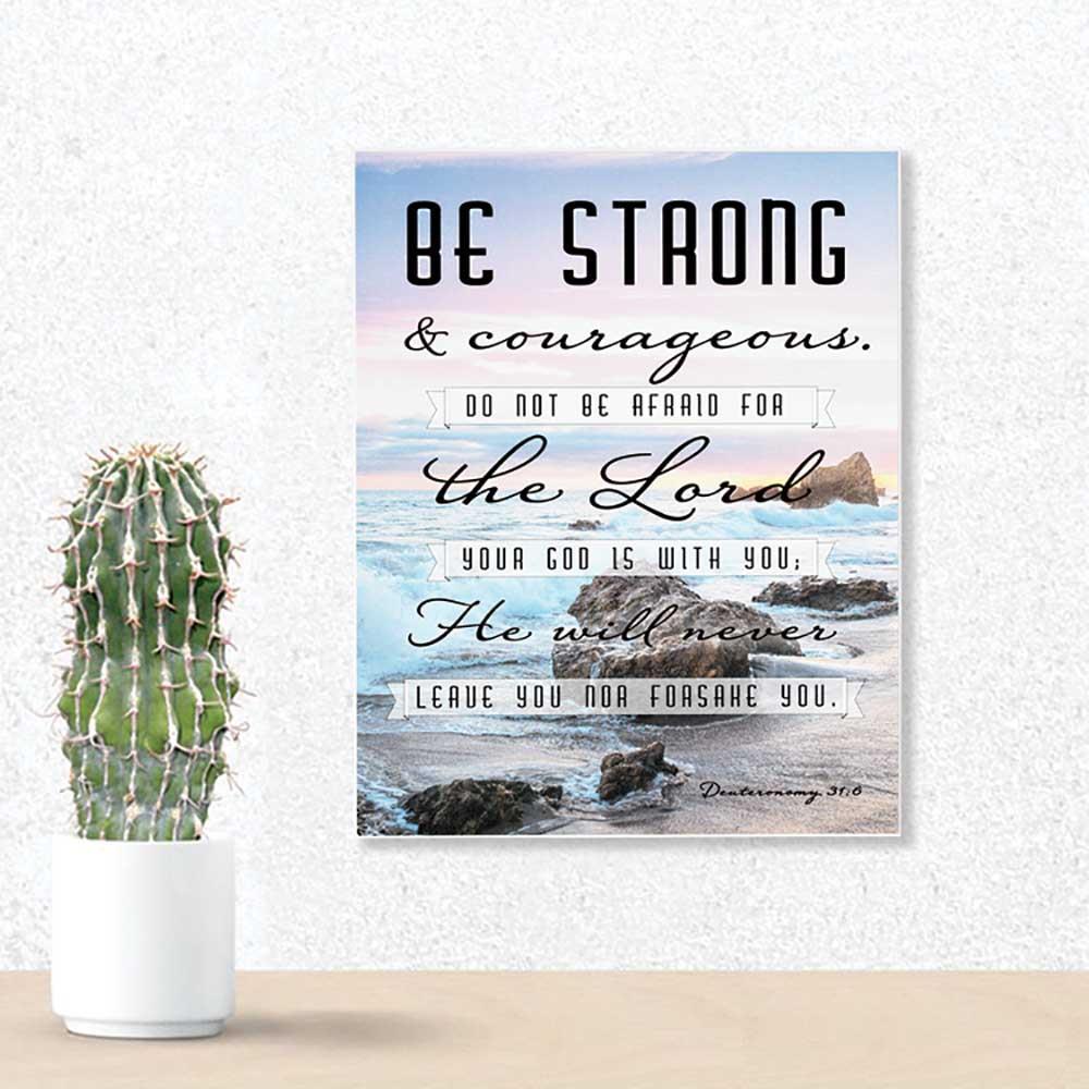 Plaque WALL BE STRONG DEUT.31:6 MDF 8x10 by Dicksons, product view 3