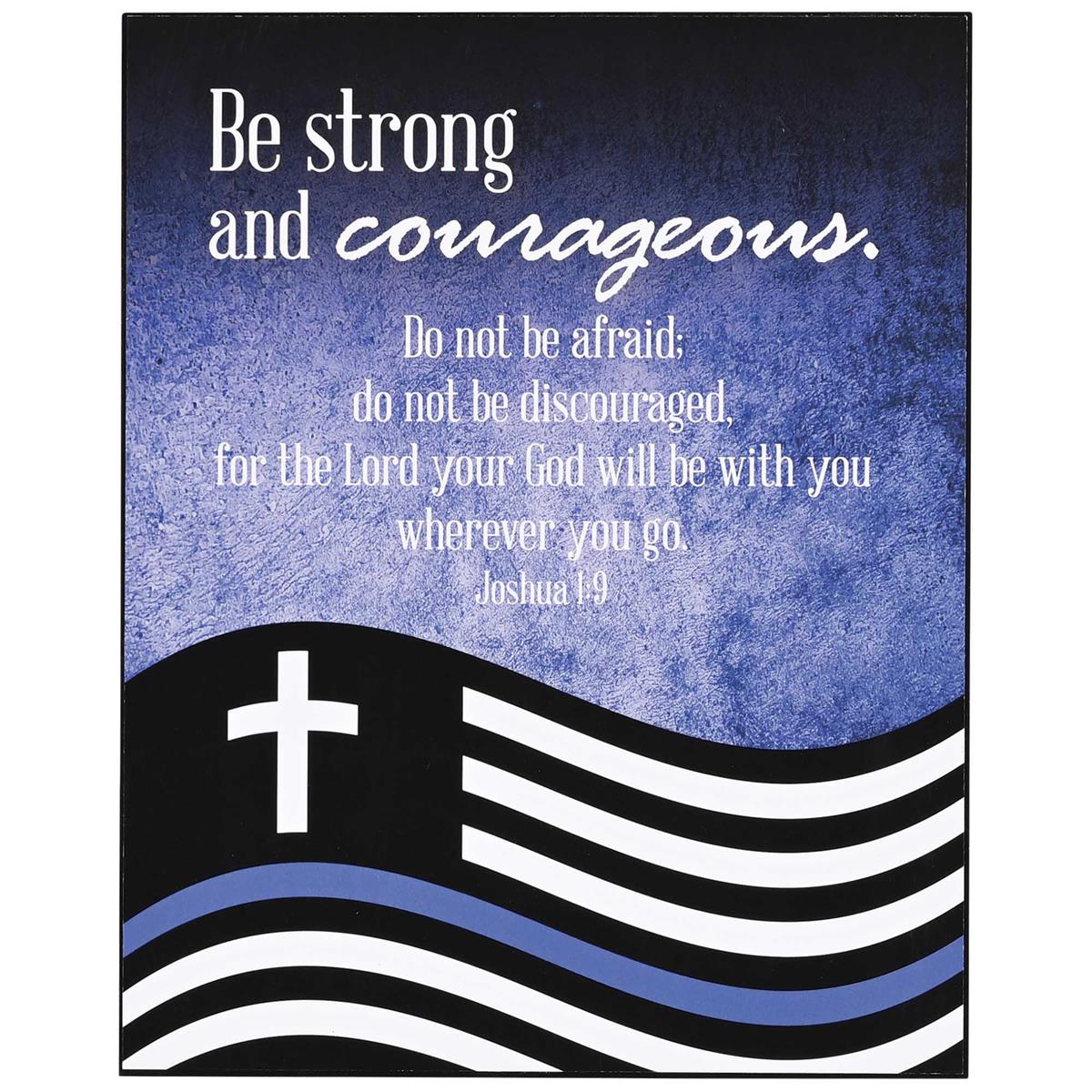 Wall Plaque Police Be Strong 8x10 by Dicksons, product view 2
