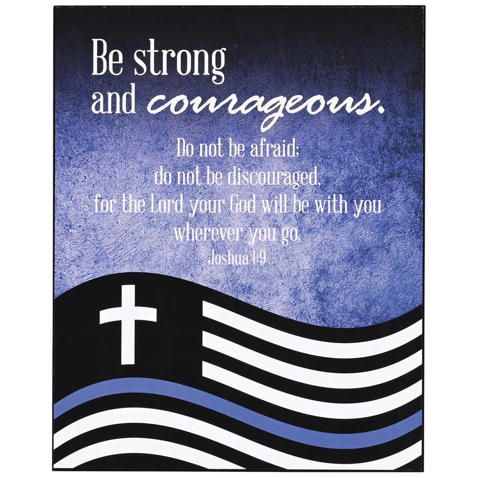 Wall Plaque Police Be Strong 8x10 by Dicksons, product view 2