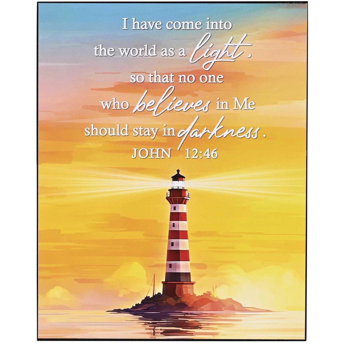 Wall Plaque Lighthouse John 12:46 by Dicksons, product view 2