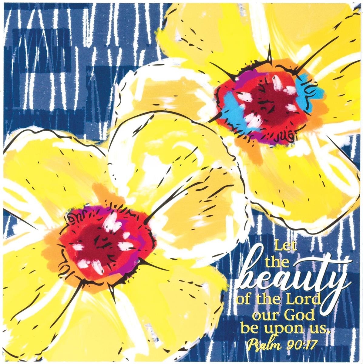 Plaque Wall Yellow Poppies Ps.90:17 MDF 8X8 by Dicksons