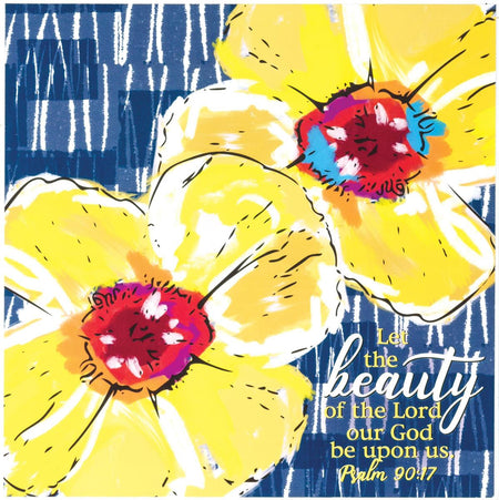 Plaque Wall Yellow Poppies Ps.90:17 MDF 8X8 by Dicksons