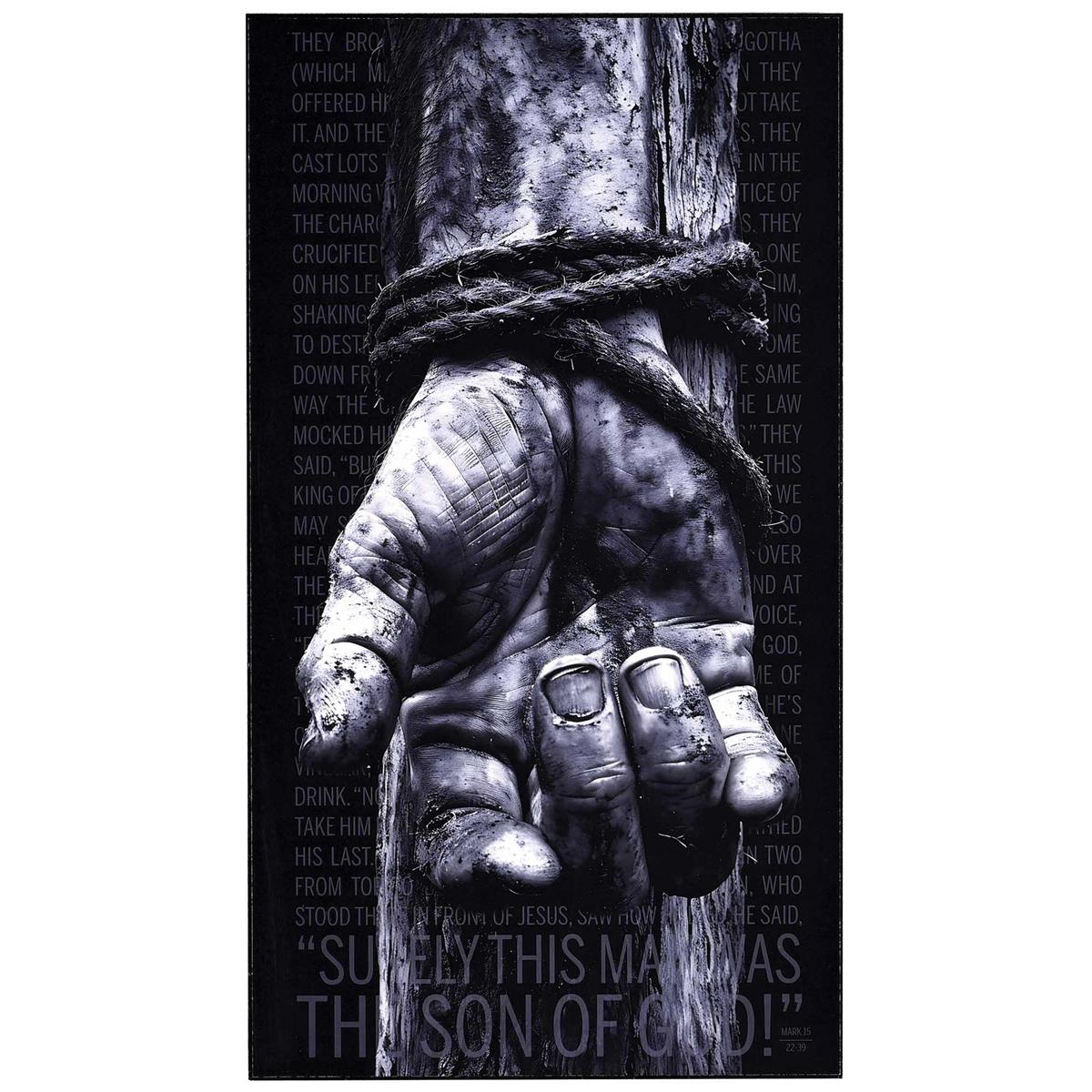 Nailed Hand Son Of God - Mark 15:22-39 - 16 x 9 Inch Black MDF Wood Block Sign by Dicksons, product view 2
