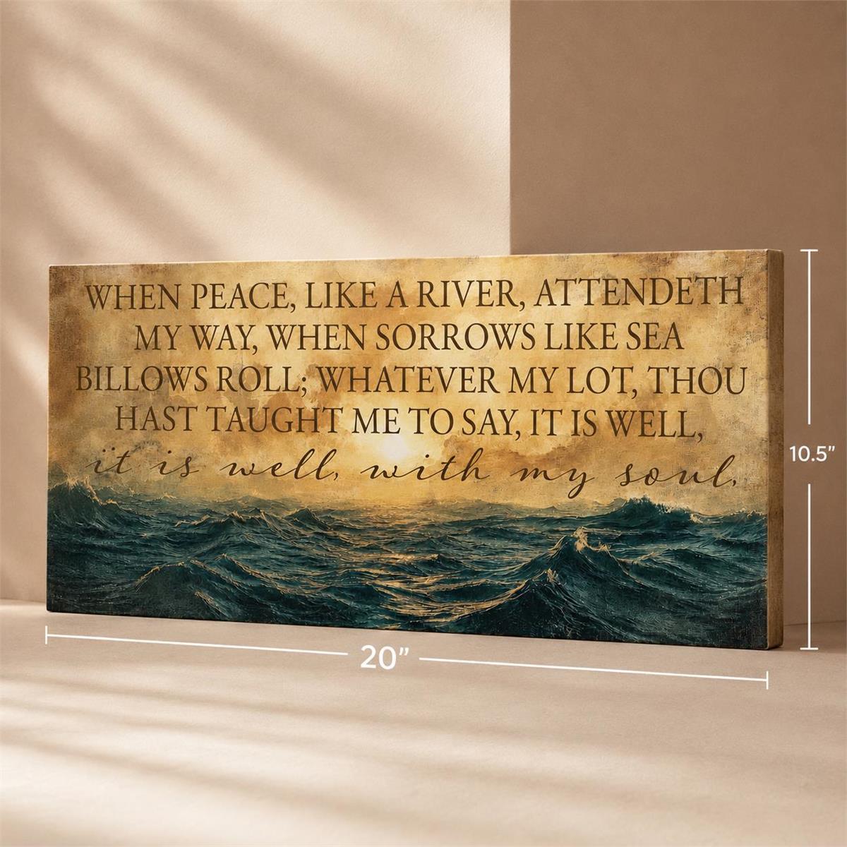 Wood Wall Plaque It Is Well With My Soul by Dicksons, product view 3