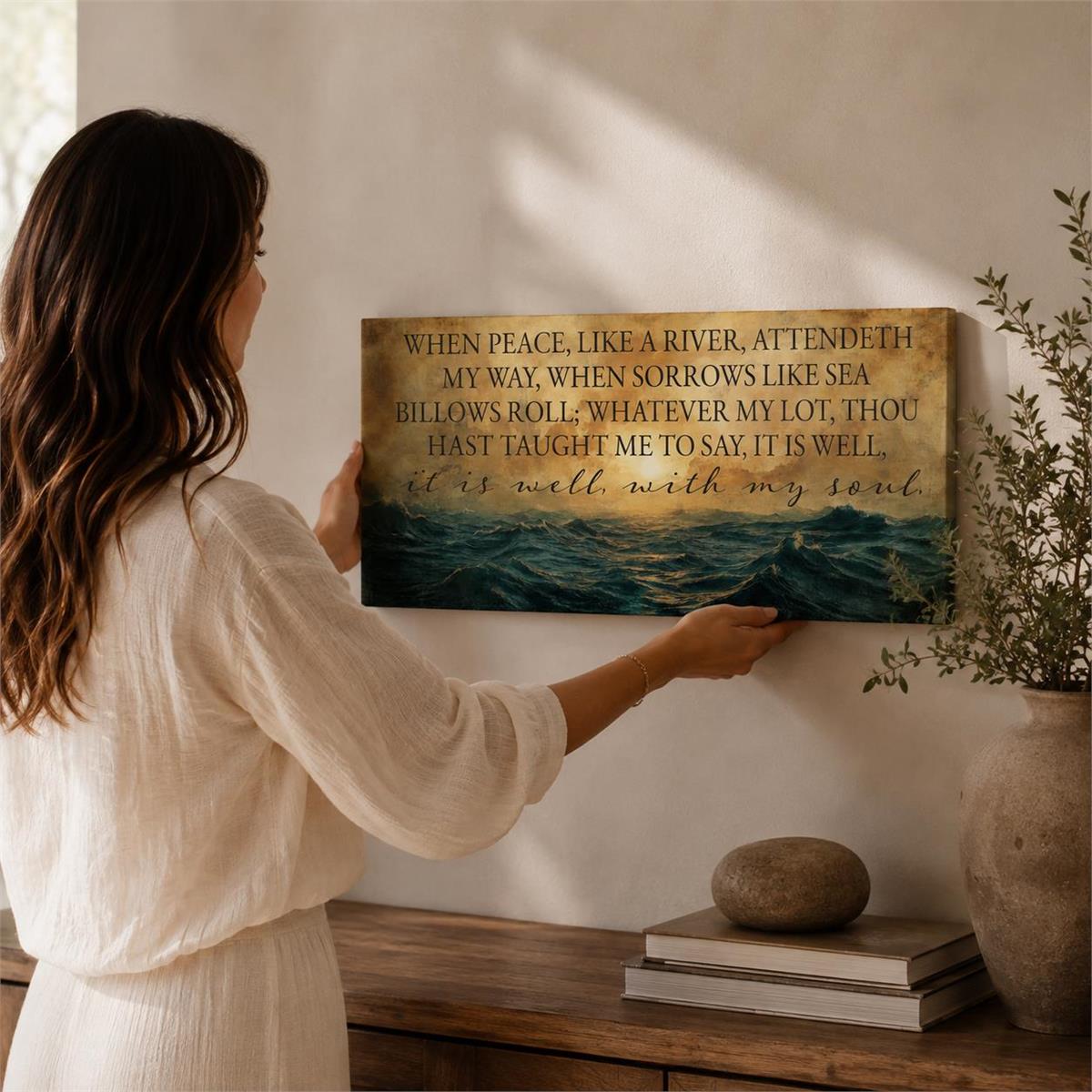 Wood Wall Plaque It Is Well With My Soul by Dicksons, product view 6