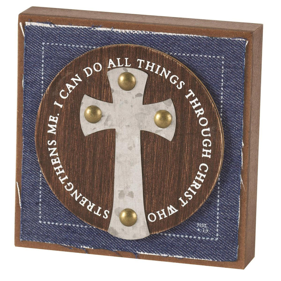 Plaque Tabletop I Can Do Phil.4:13 Mdf/Metal 5X5 by Dicksons