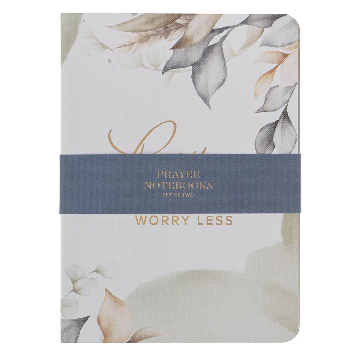 Pray More Worry Less 2-piece Large Prayer Notebook Set by Christian Art Gifts