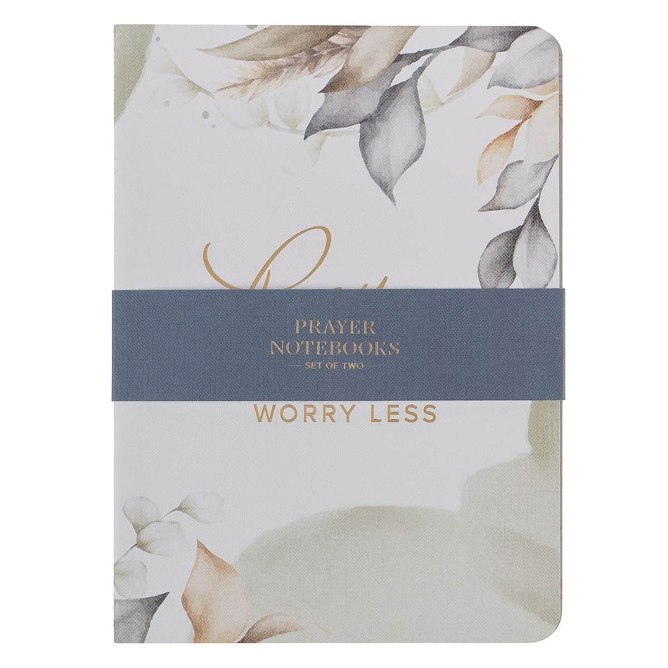 Pray More Worry Less 2-piece Large Prayer Notebook Set by Christian Art Gifts