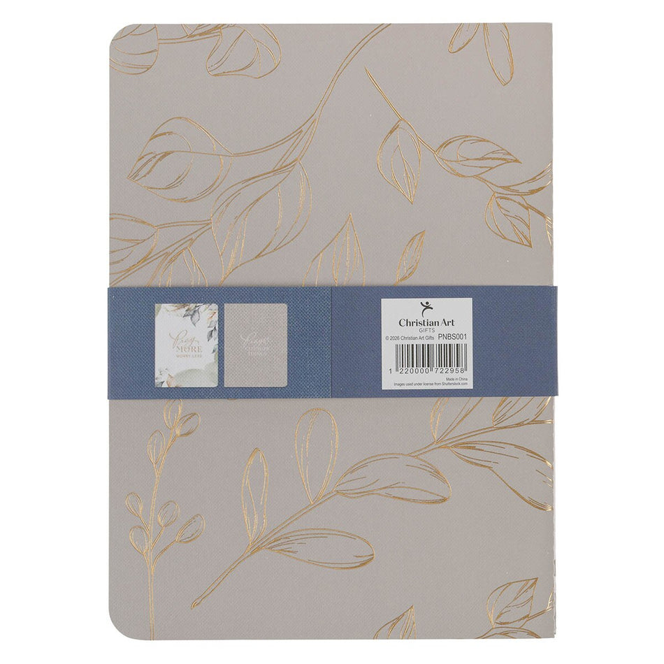 Pray More Worry Less 2-piece Large Prayer Notebook Set by Christian Art Gifts, product view 2