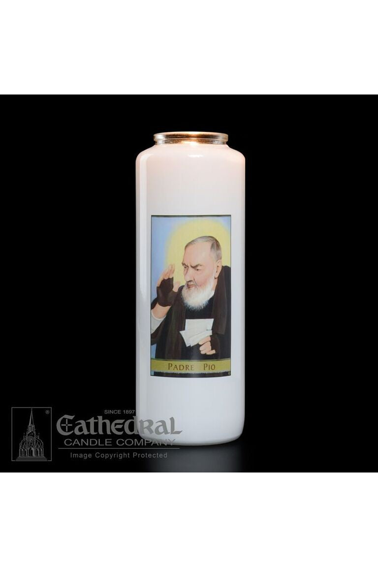 Patron Saint Glass 6 Day Candles - Padre Pio by Anchor Christian Distributors