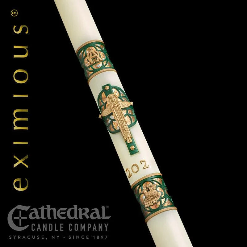 Paschal Candle - Christus Rex, one of the items in the Christus Rex Paschal Candle with Matching Side Altar Candles. A photograph of the assembled set is pending.