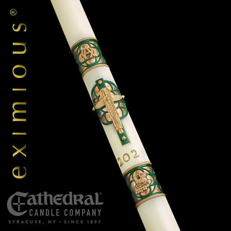 Paschal Candle - Christus Rex, one of the items in the Christus Rex Paschal Candle with Matching Side Altar Candles. A photograph of the assembled set is pending.