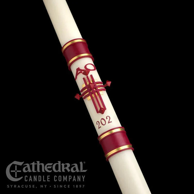 Paschal Candle - Crux Trinitas, one of the items in the Crux Trinitas Paschal Candle with Matching Side Altar Candles. A photograph of the assembled set is pending.