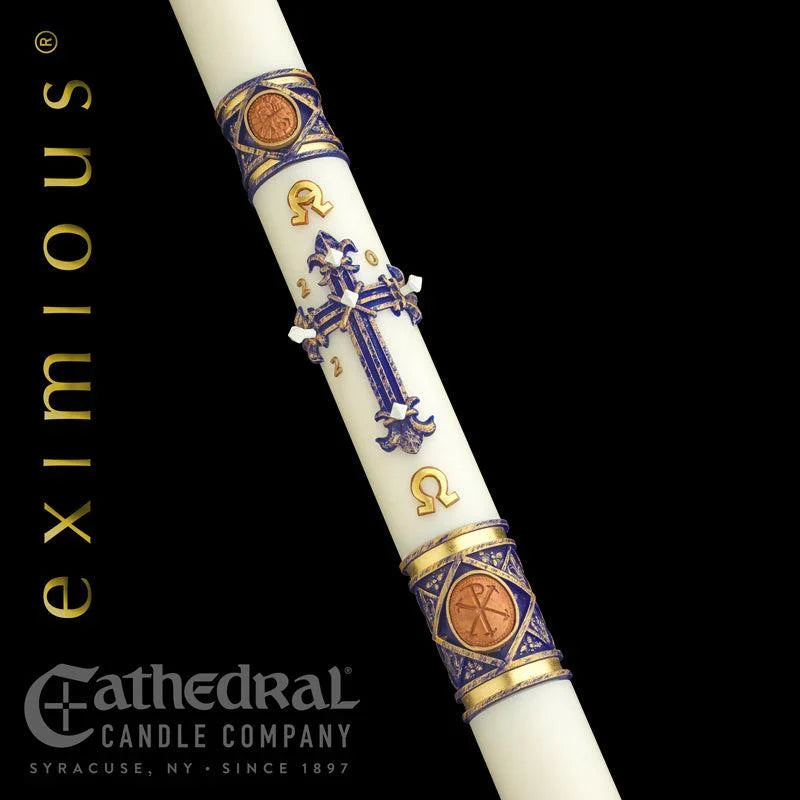 Paschal Candle - Lilium, one of the items in the Lilium Paschal Candle with Matching Side Altar Candles. A photograph of the assembled set is pending.