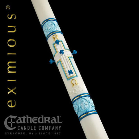 Paschal Candle - Most Holy Rosary, one of the items in the Most Holy Rosary Paschal Candle with Matching Side Altar Candles. A photograph of the assembled set is pending.
