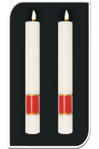 Paschal Side Candles - Burgundy Gloria Sold As Pair