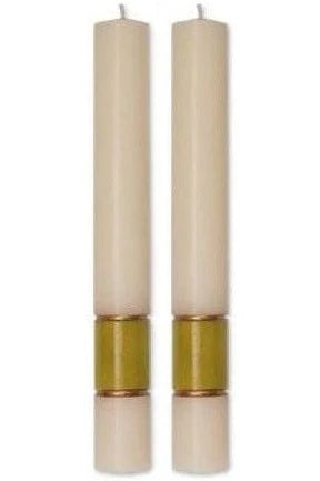 Paschal Side Candles - Gold Gloria Sold As Pair