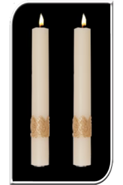 Paschal Side Candles - Ornamented Sold As Pair