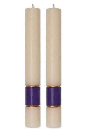 Paschal Side Candles - Purple Gloria Sold As Pair