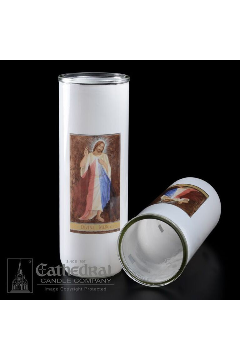 Patron Saint Glass 5/6/7 Day Globes - Divine Mercy by Anchor Christian Distributors