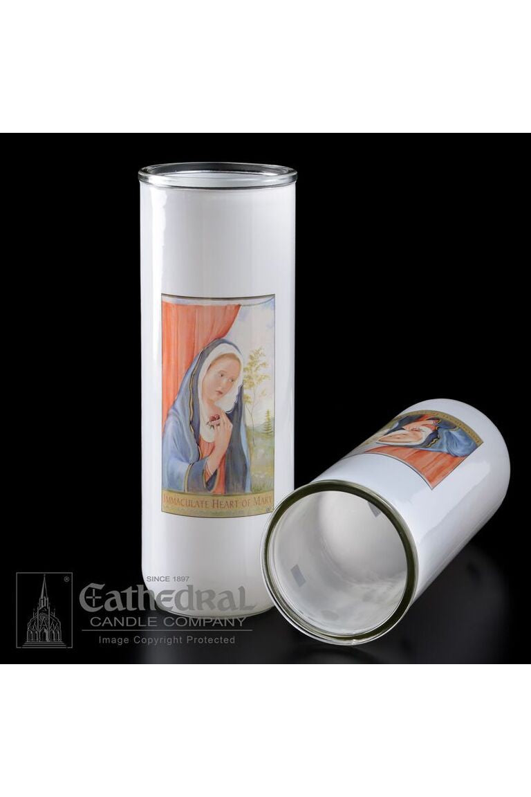 Patron Saint Glass 5/6/7 Day Globes - Immaculate Heart of Mary by Anchor Christian Distributors