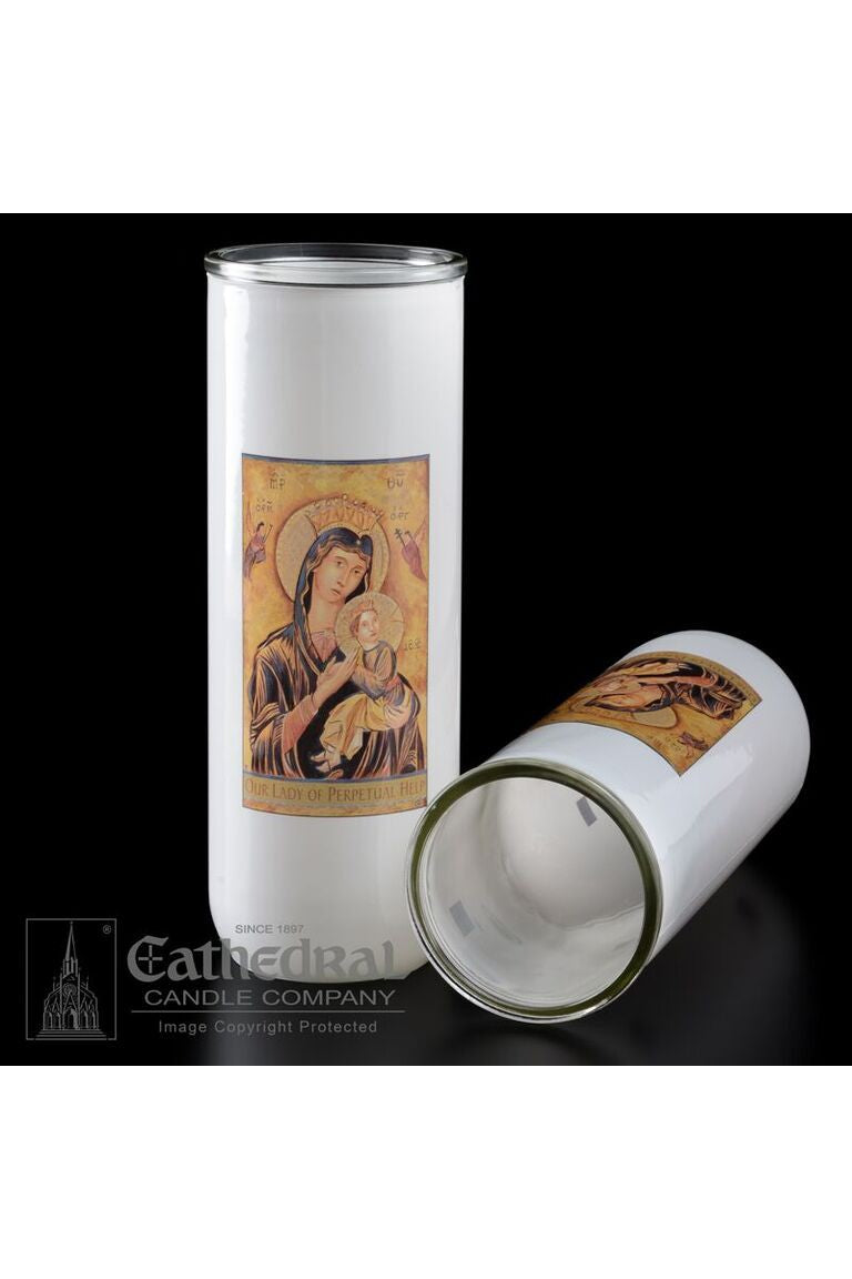 Patron Saint Glass 5/6/7 Day Globes - Our Lady of Perpetual Help by Anchor Christian Distributors