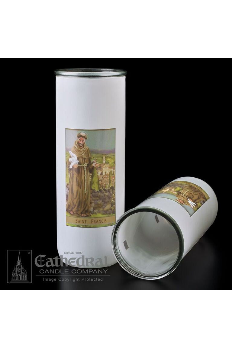 Patron Saint Glass 5/6/7 Day Globes - St. Francis by Anchor Christian Distributors