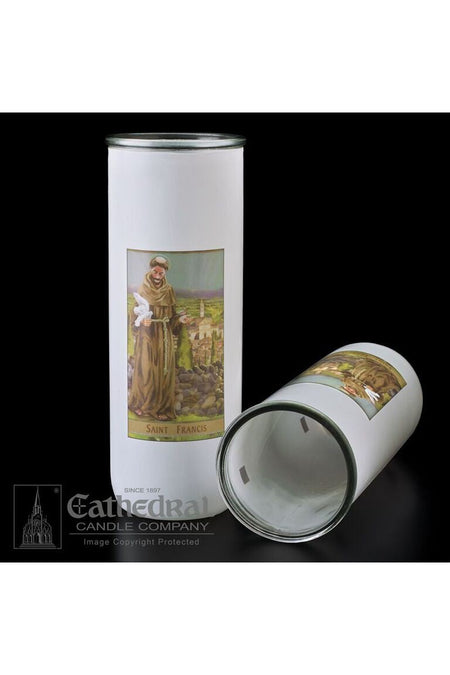 Patron Saint Glass 5/6/7 Day Globes - St. Francis by Anchor Christian Distributors