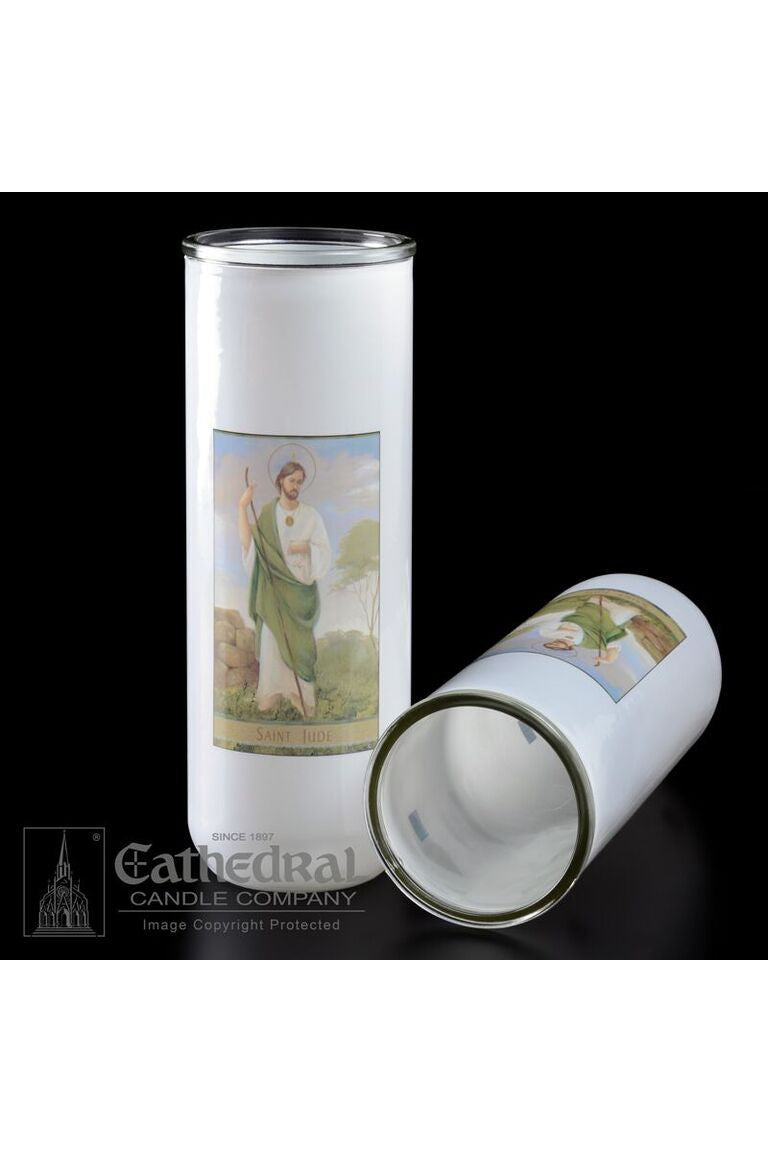 Patron Saint Glass 5/6/7 Day Globes - St. Jude by Anchor Christian Distributors