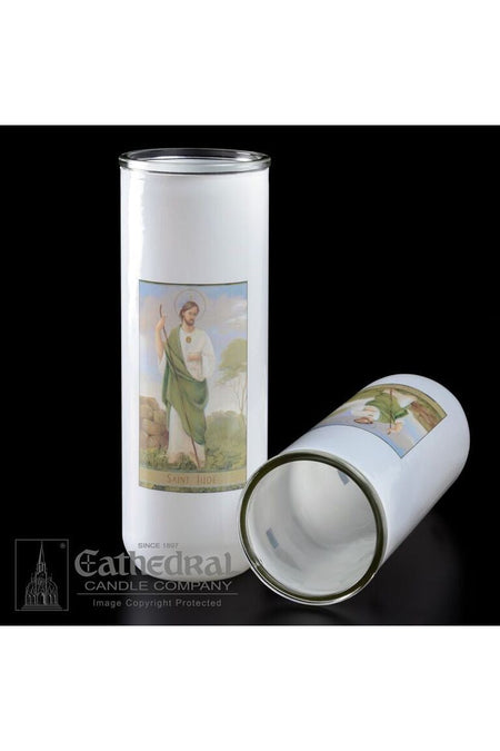 Patron Saint Glass 5/6/7 Day Globes - St. Jude by Anchor Christian Distributors