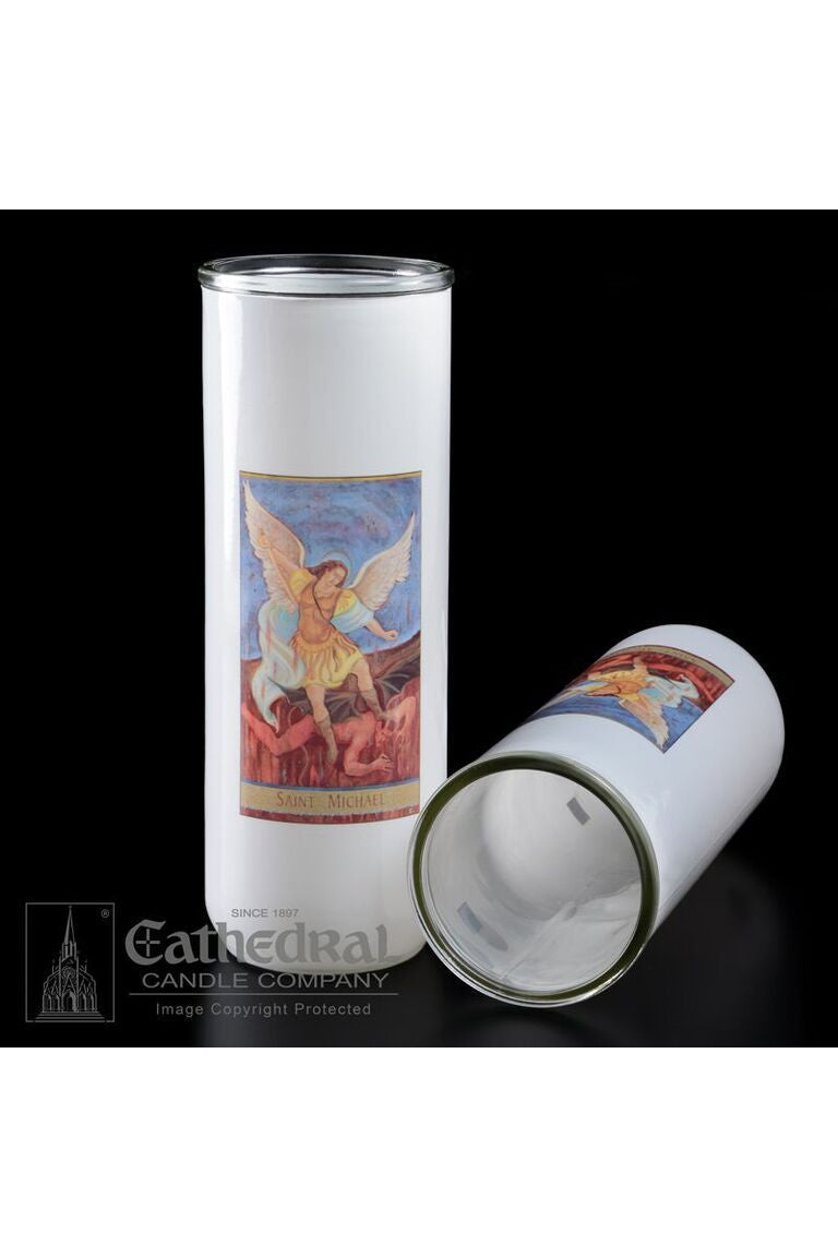 Patron Saint Glass 5/6/7 Day Globes - St. Michael by Anchor Christian Distributors