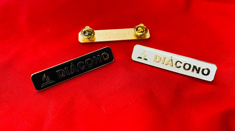 Official SDA Deacon Name Plate – White & Gold - Placa de Diácono Oficial