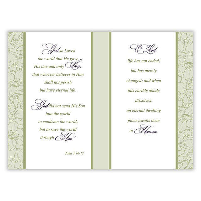 In Loving Memory - Sympathy Booklet - Green