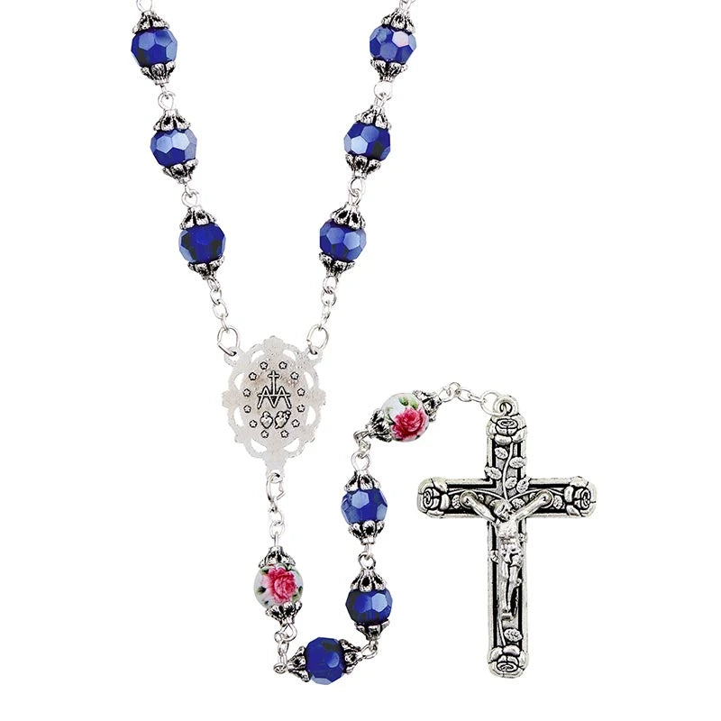 Sapphire Madonna of the Rose Rosary by Catholic Brands, product view 2