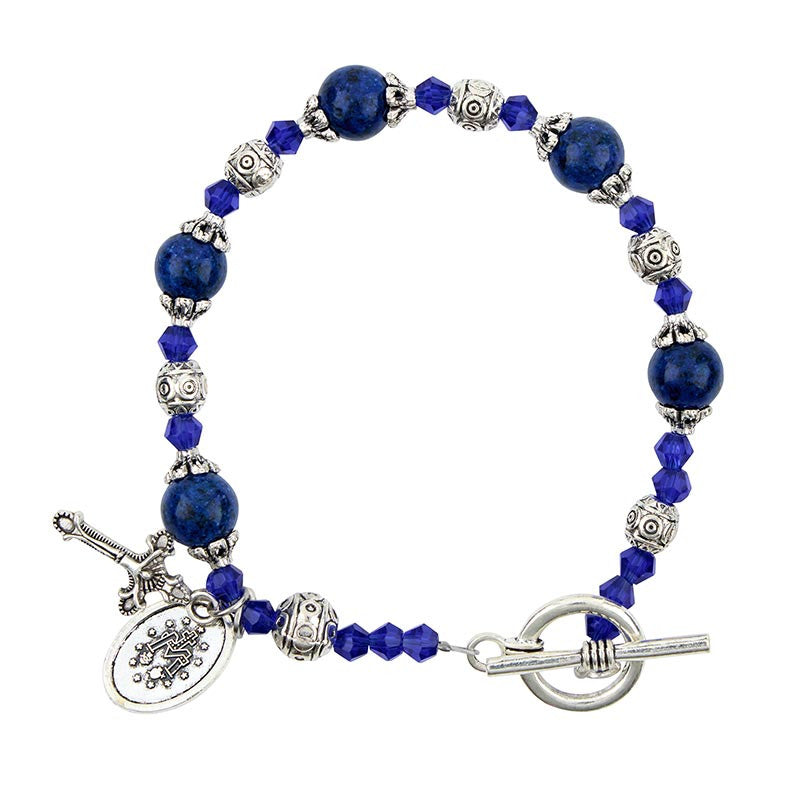 Sapphire Madonna del Parto Rosary Bracelet