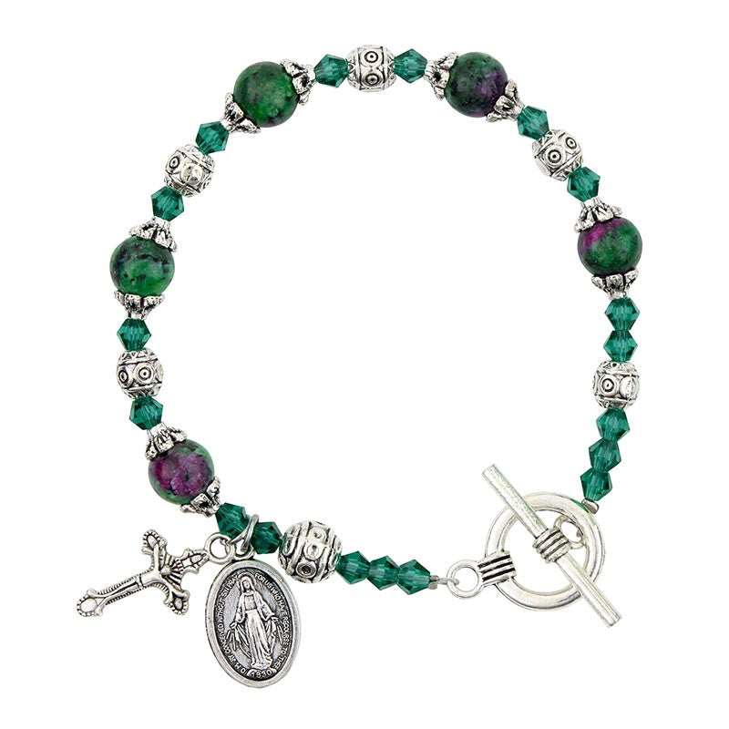 Emerald Madonna del Parto Rosary Bracelet