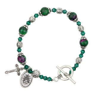 Emerald Madonna del Parto Rosary Bracelet