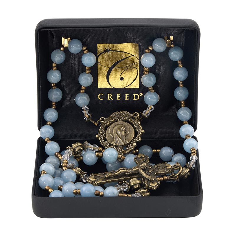 Aquamarine Healing Waters Rosary by Catholic Brands, product view 2