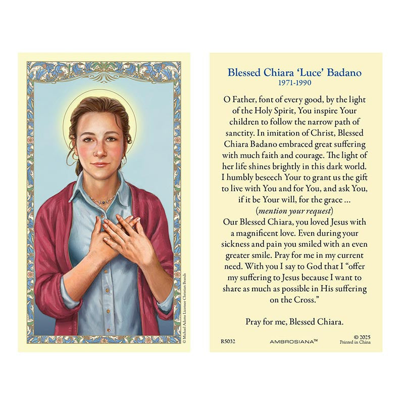 Blessed Chiara Luce Holy Card - 25/pk