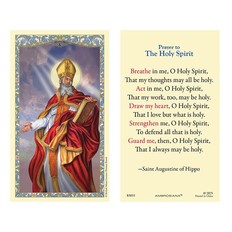 Saint Augustine of Hippo Holy Card - 25/pk